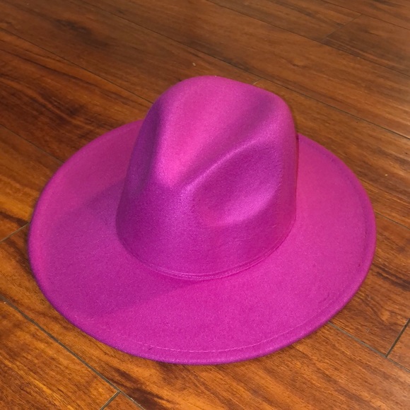 HOT PINK Felt Panama wide Fedora - Picture 6 of 9